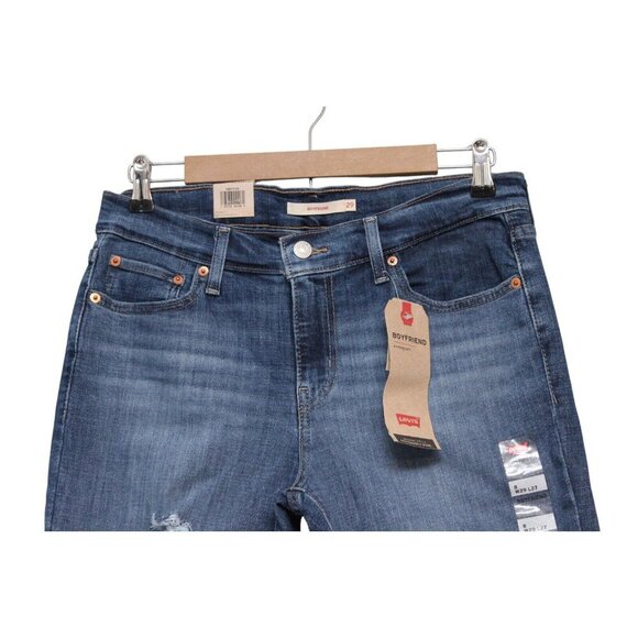 NWT Levi's Boyfriend Jeans Size 8 29 x 27 Mid Rise Denim Relaxed Fit Tapered Leg - Picture 2 of 15